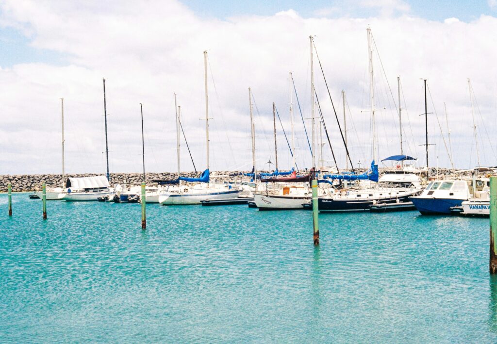 Sailboats at Agat Marina in Guam